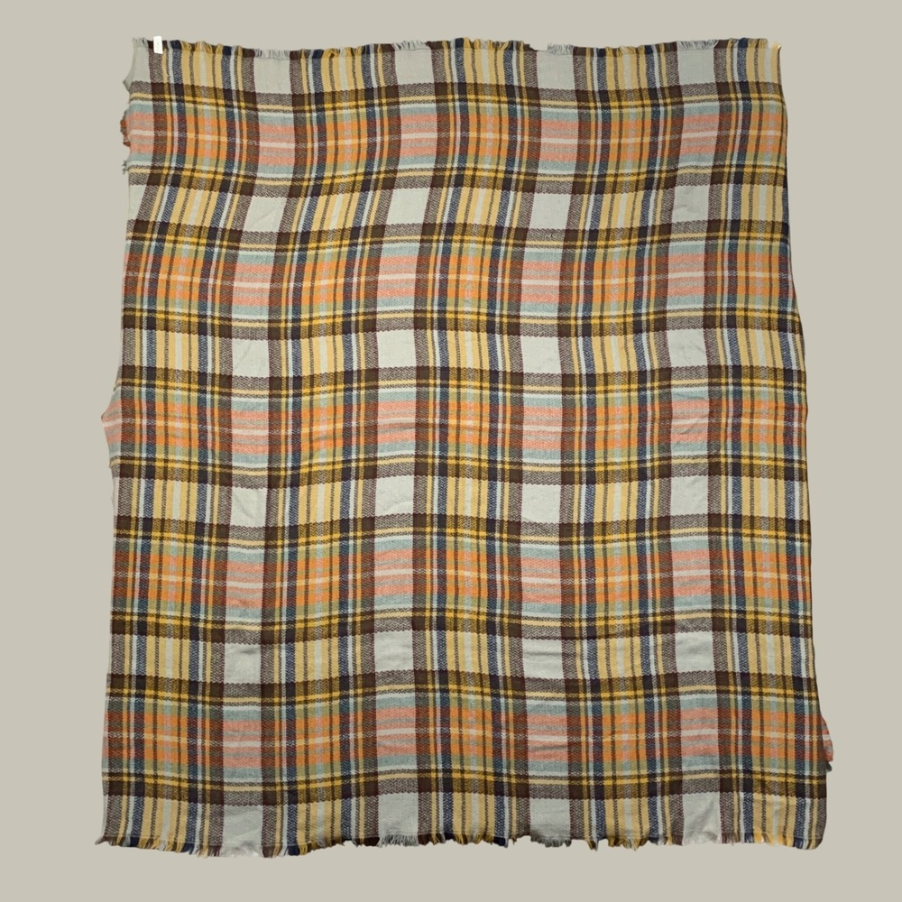 Unbranded Plaid Blanket Scarf Unisex OS Multicolor Fringed Fall Winter Warm Soft